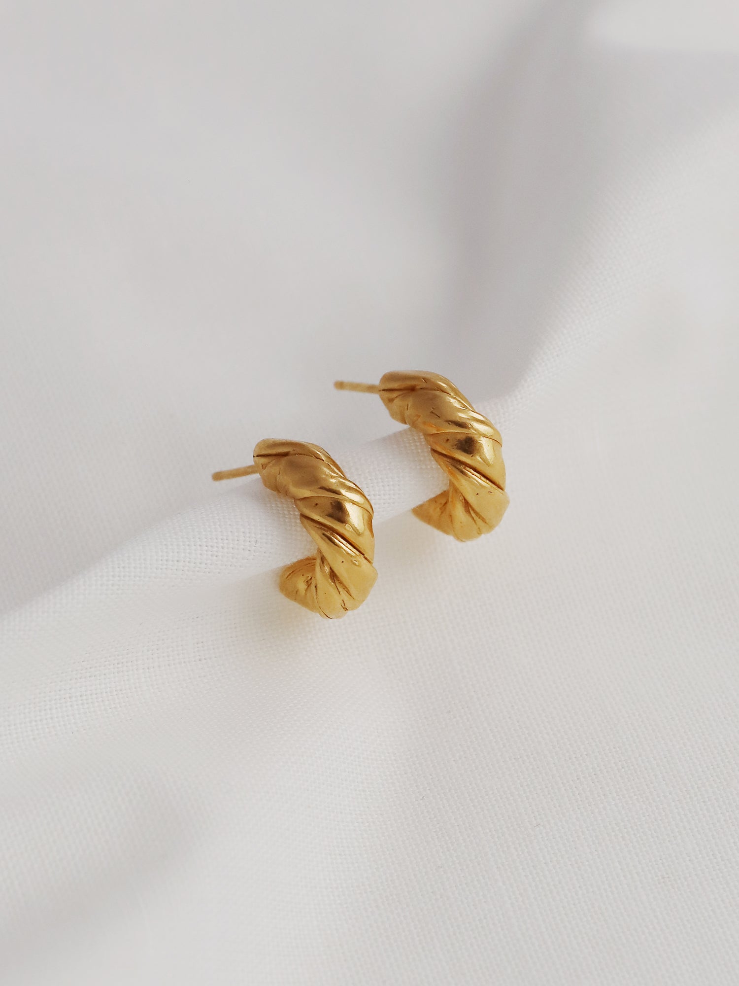 In a Twist Hoops - Gold Plated Vermeil