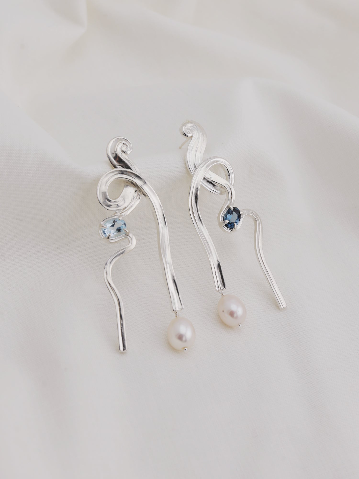 Meander Earrings with Topaz