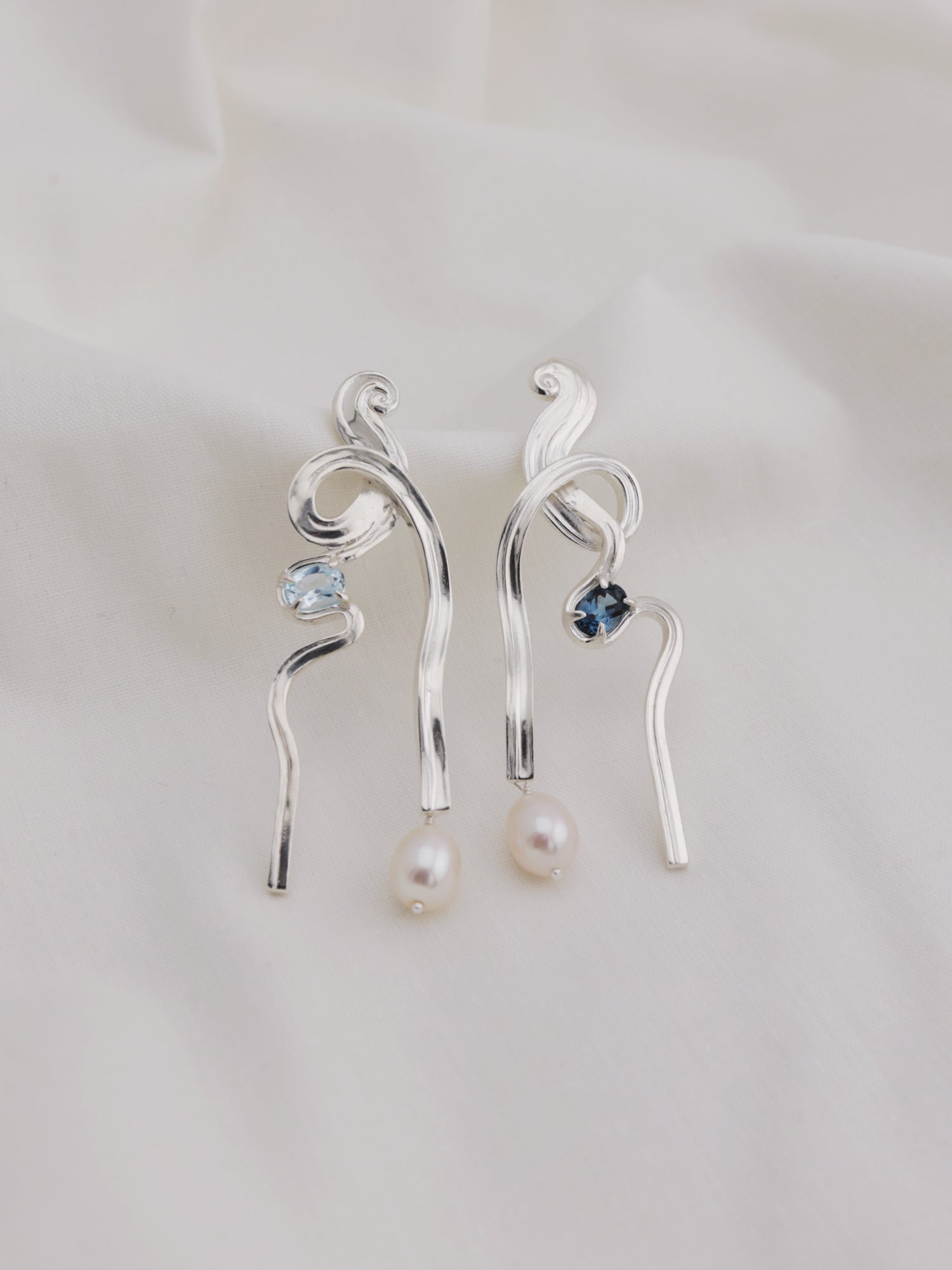 Meander Earrings with Topaz