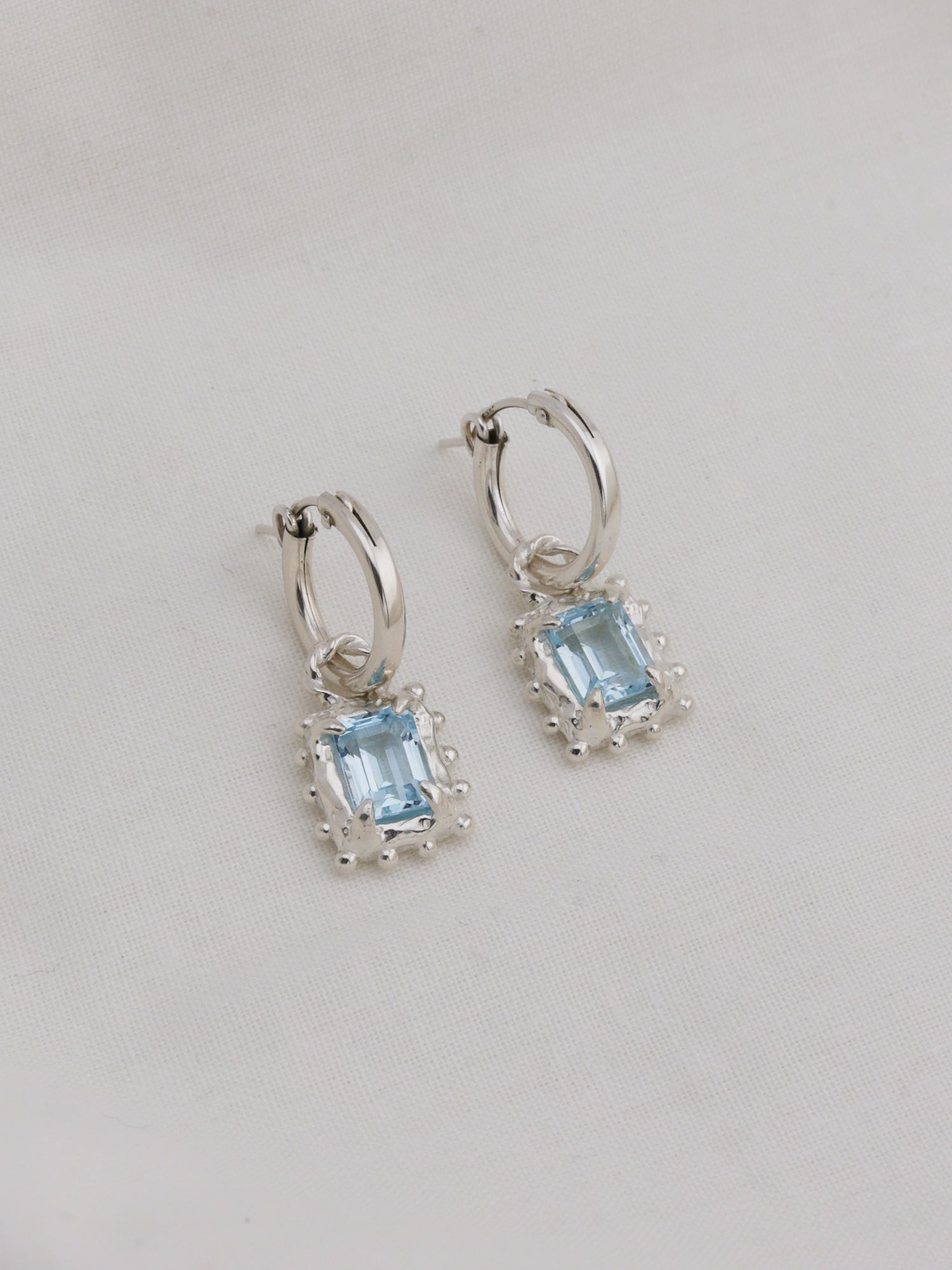 Memento Hoops with Sky Topaz