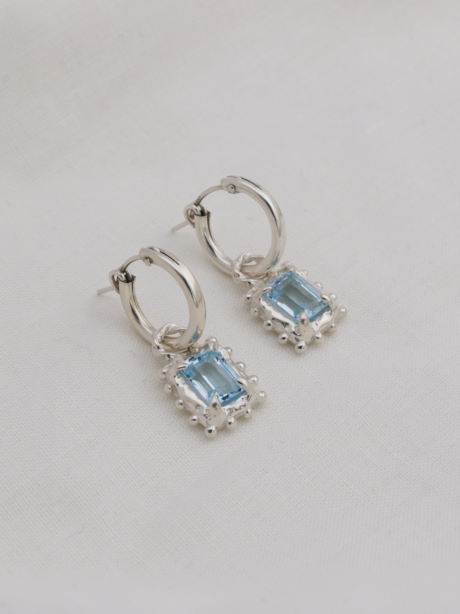 Memento Hoops with Sky Topaz