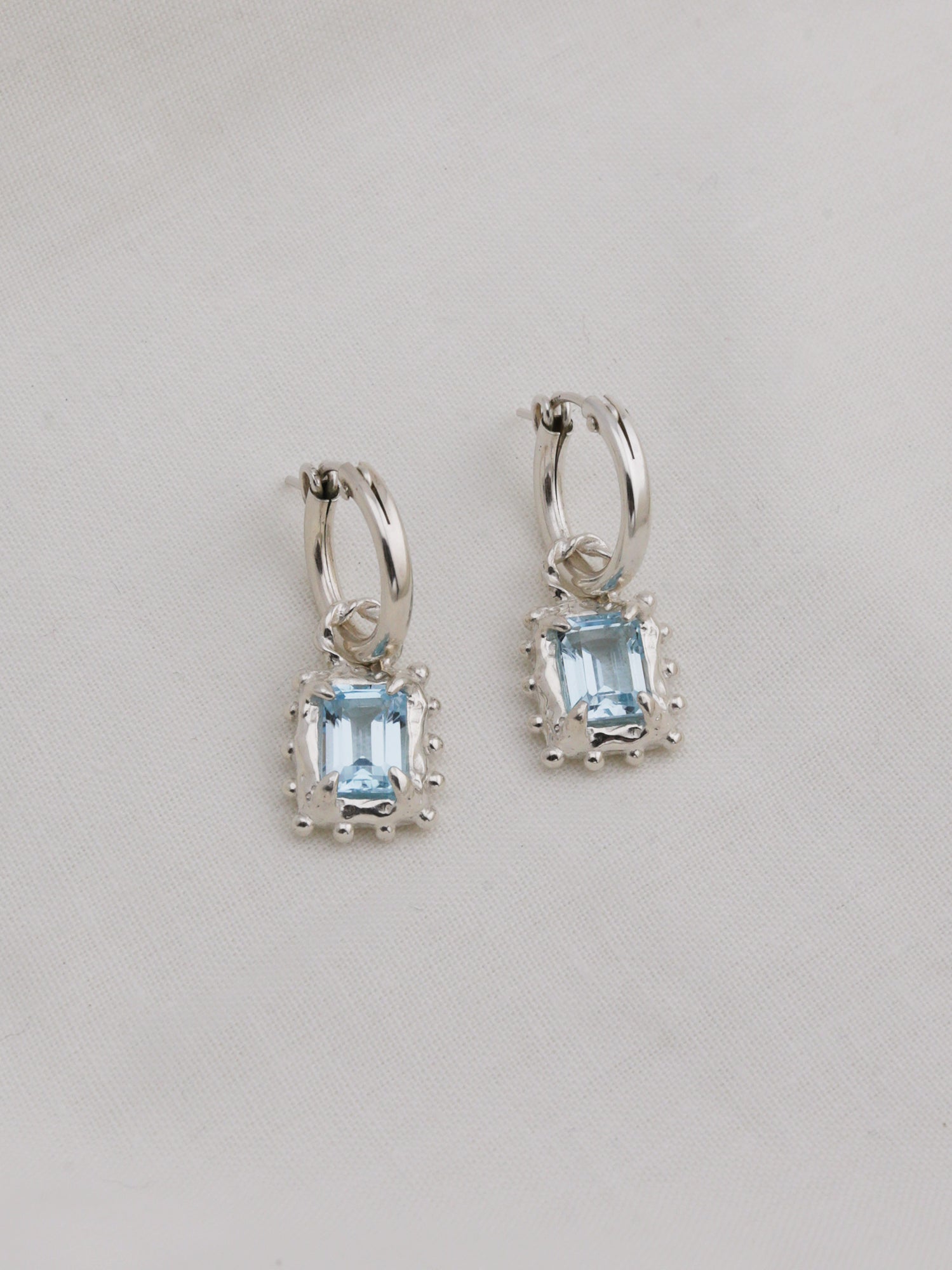 Memento Hoops with Sky Topaz