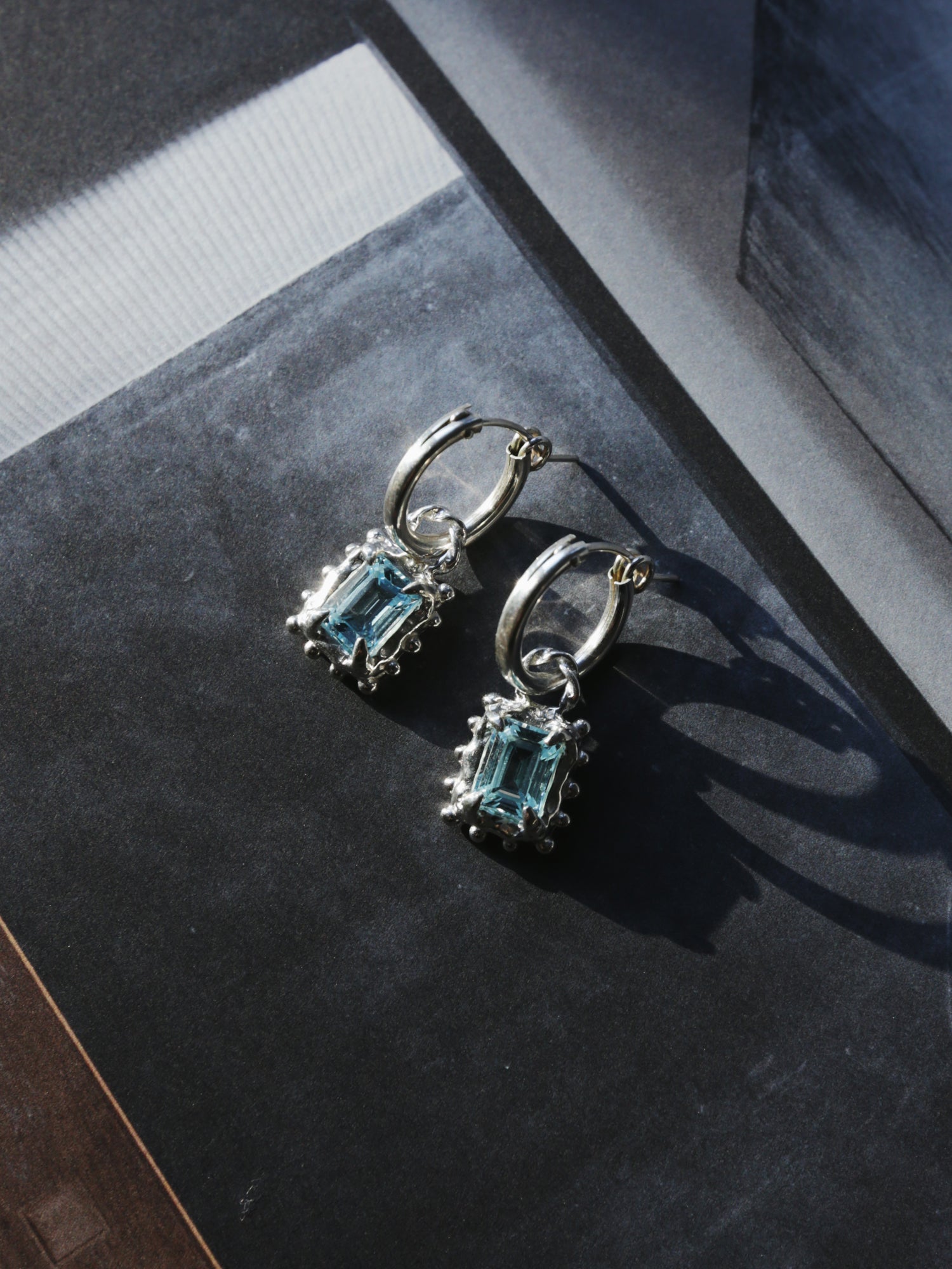 Memento Hoops with Sky Topaz