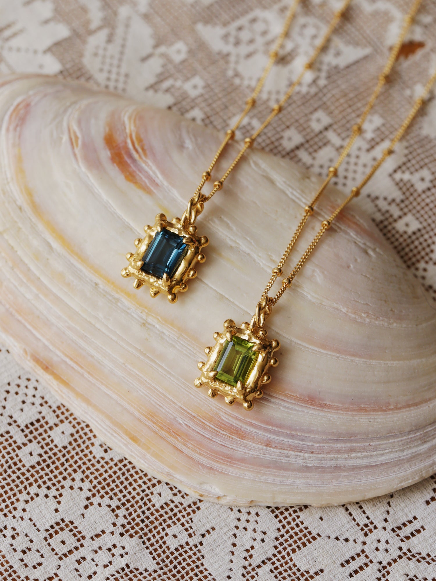 Memento Necklace with Dark Blue Topaz