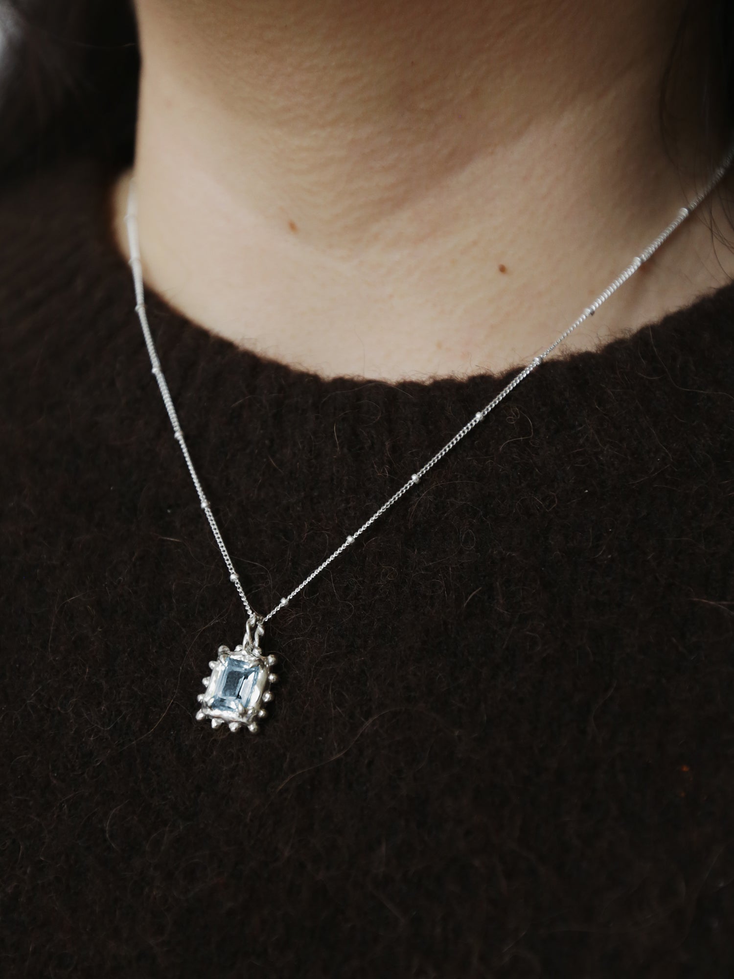 Memento Necklace with Sky Topaz