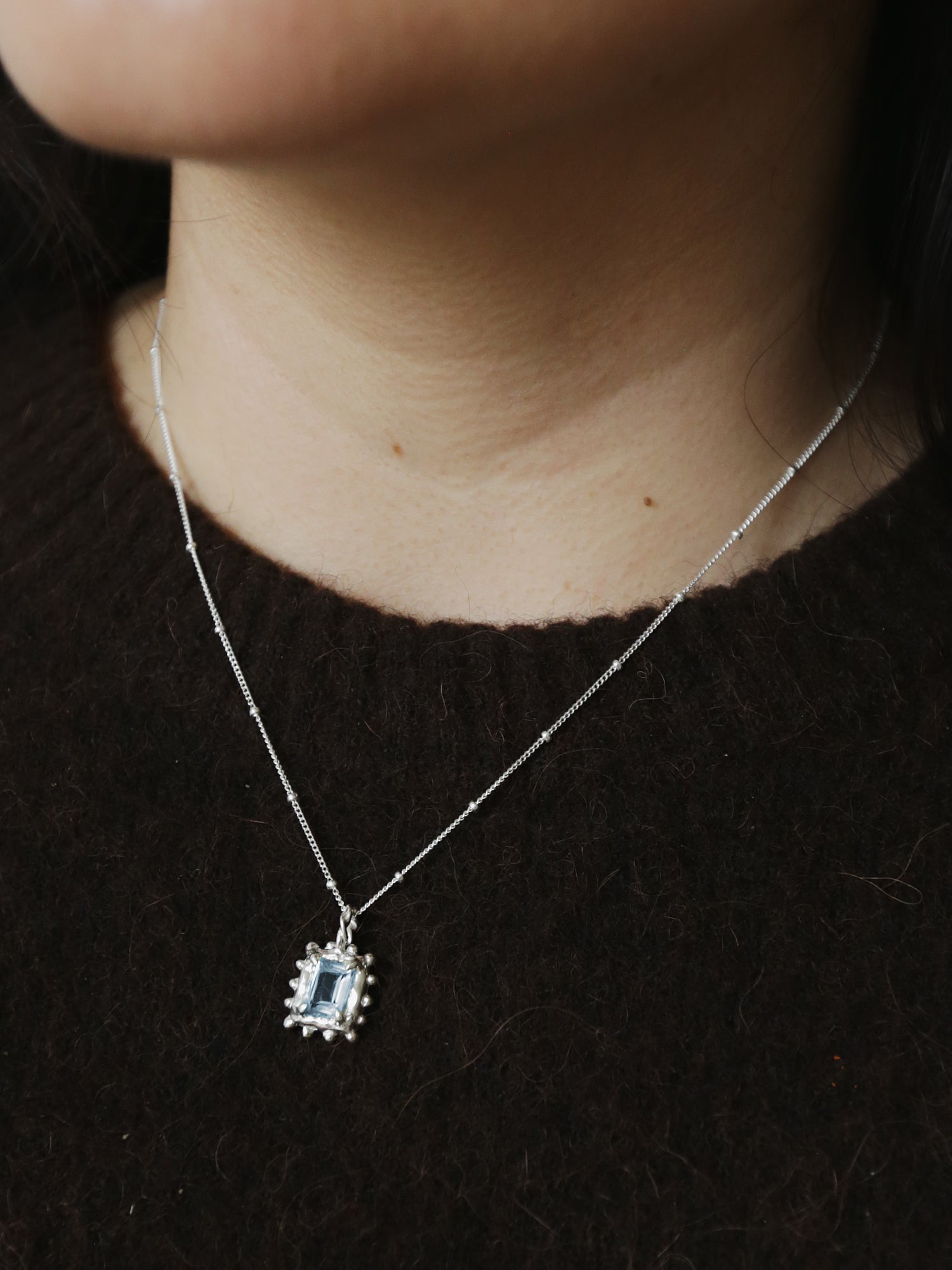 Memento Necklace with Sky Topaz