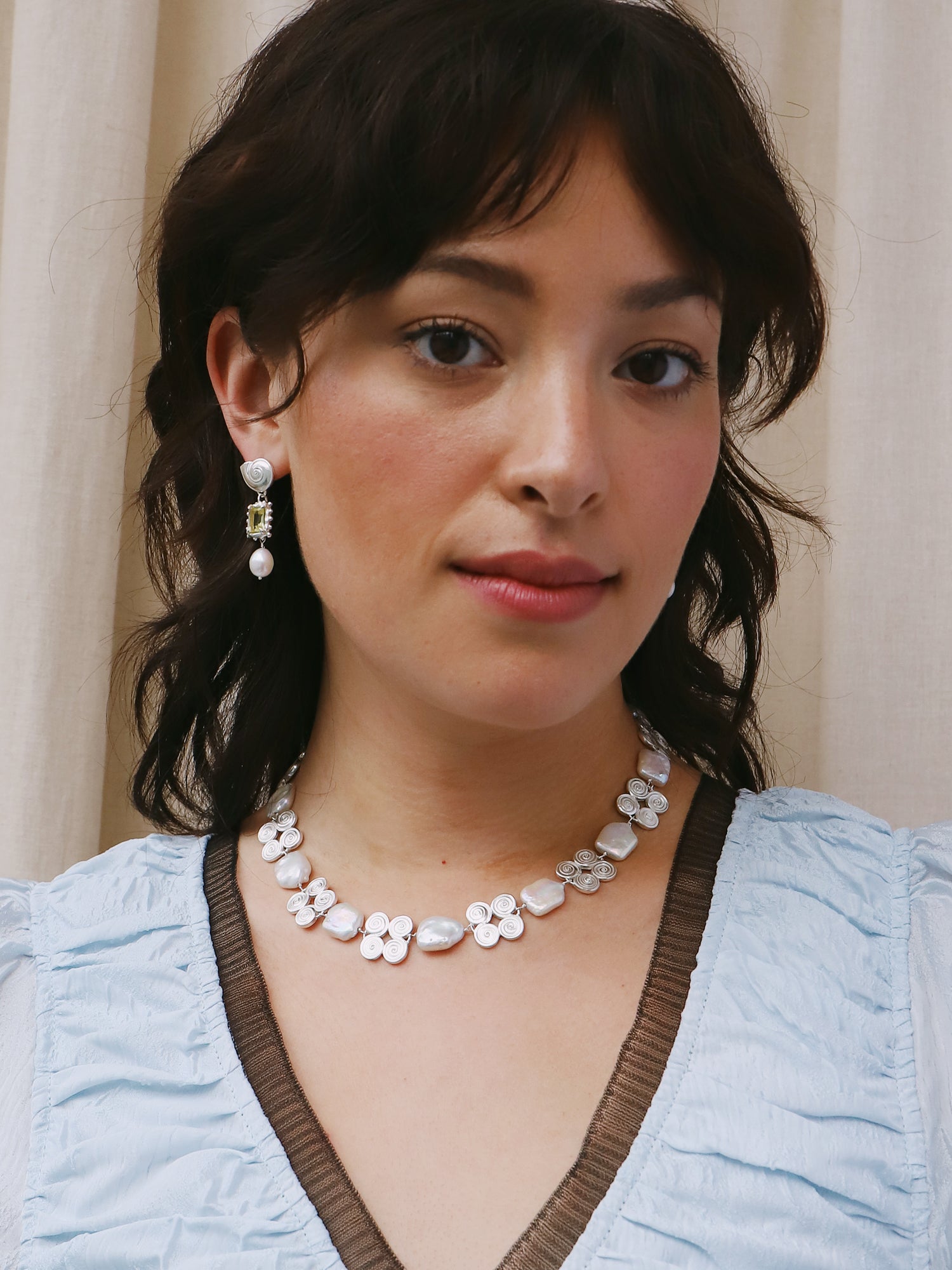 Memento Pearl Earrings with Lemon Quartz