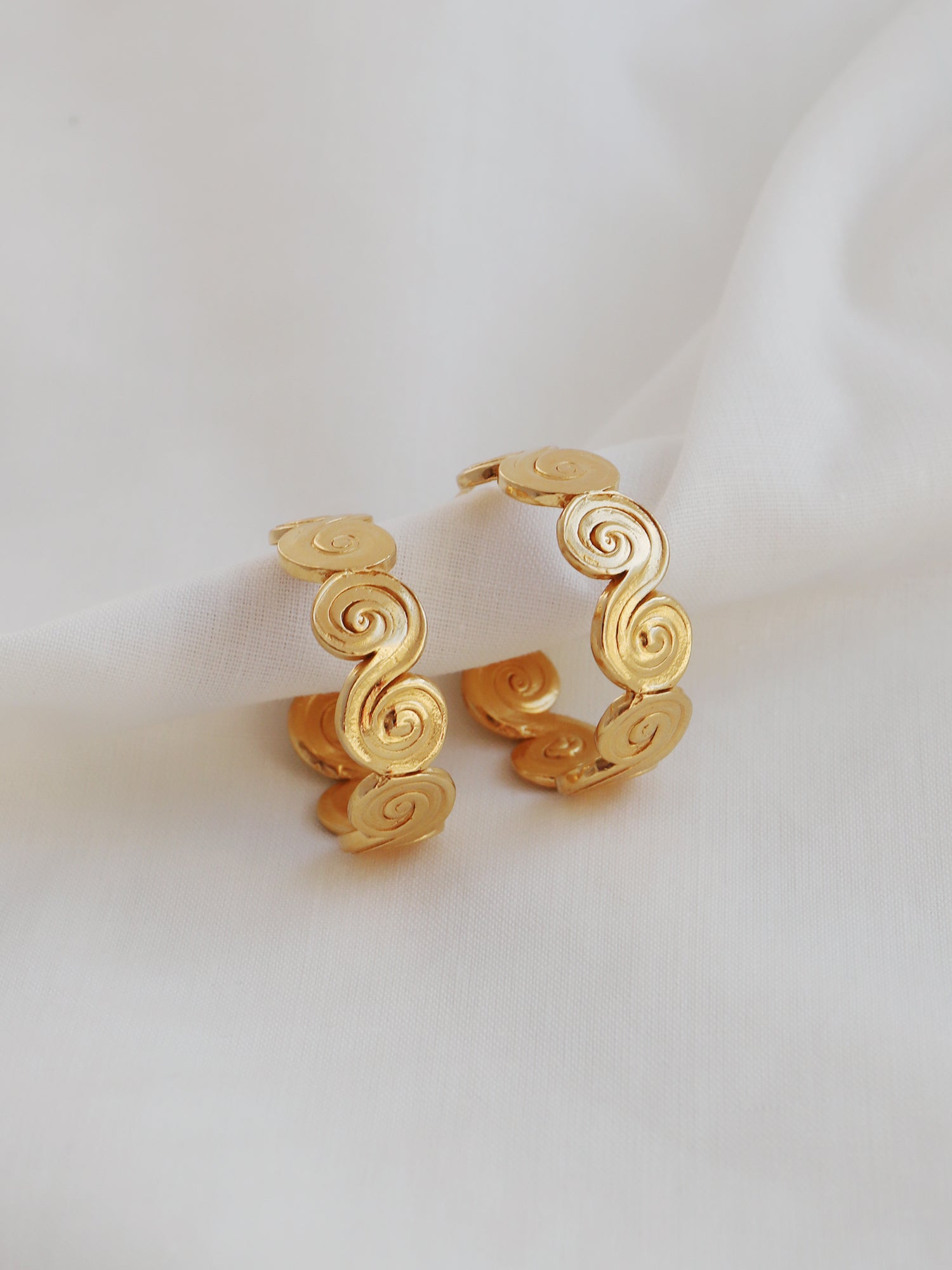 Whirlpool Hoops - Gold Plated Vermeil