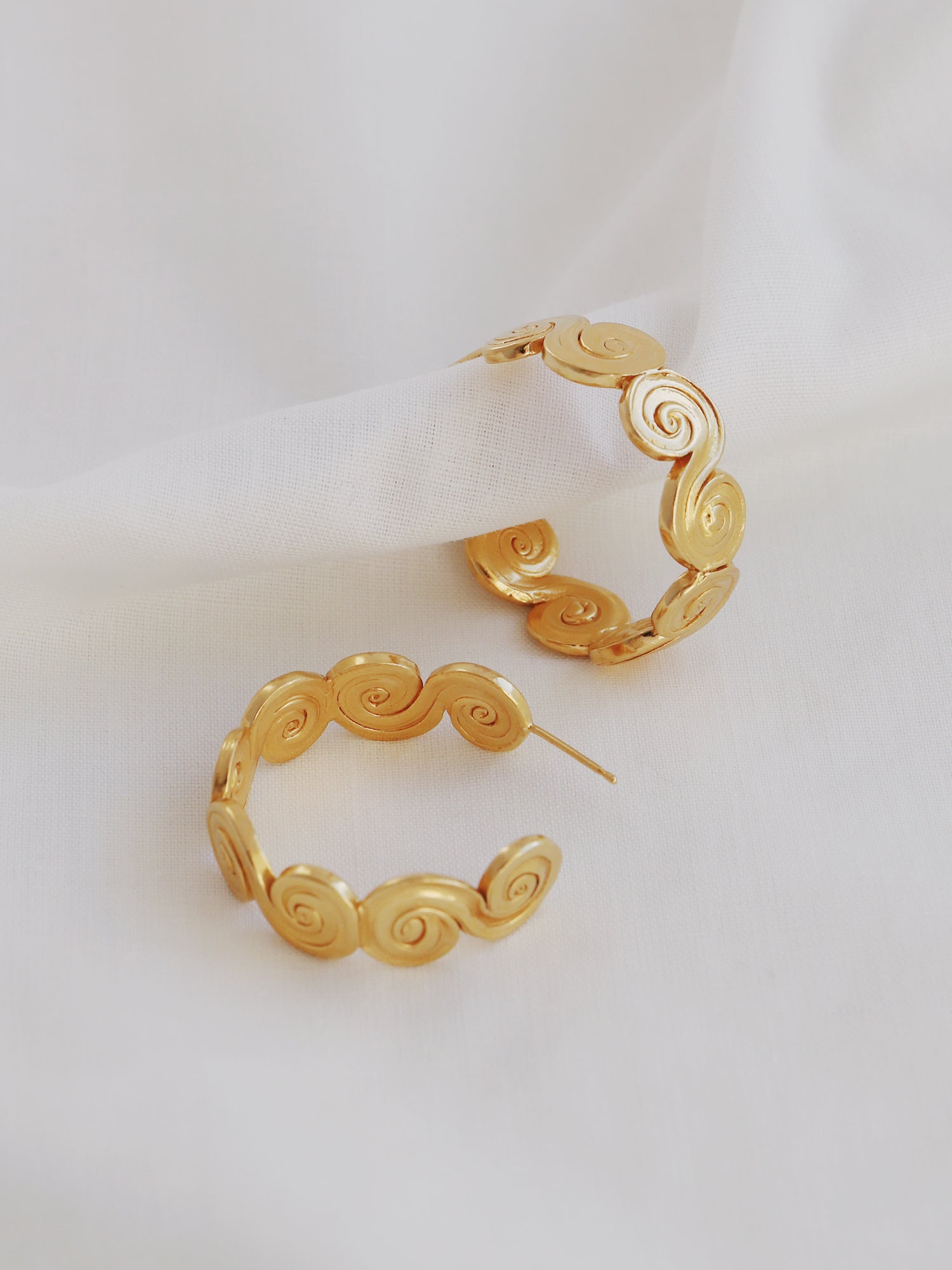 Whirlpool Hoops - Gold Plated Vermeil