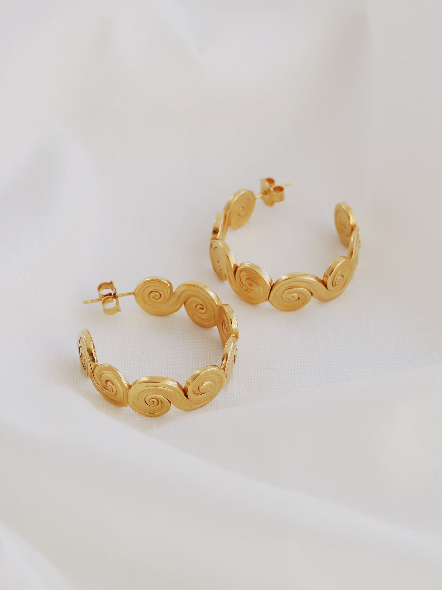 Whirlpool Hoops - Gold Plated Vermeil