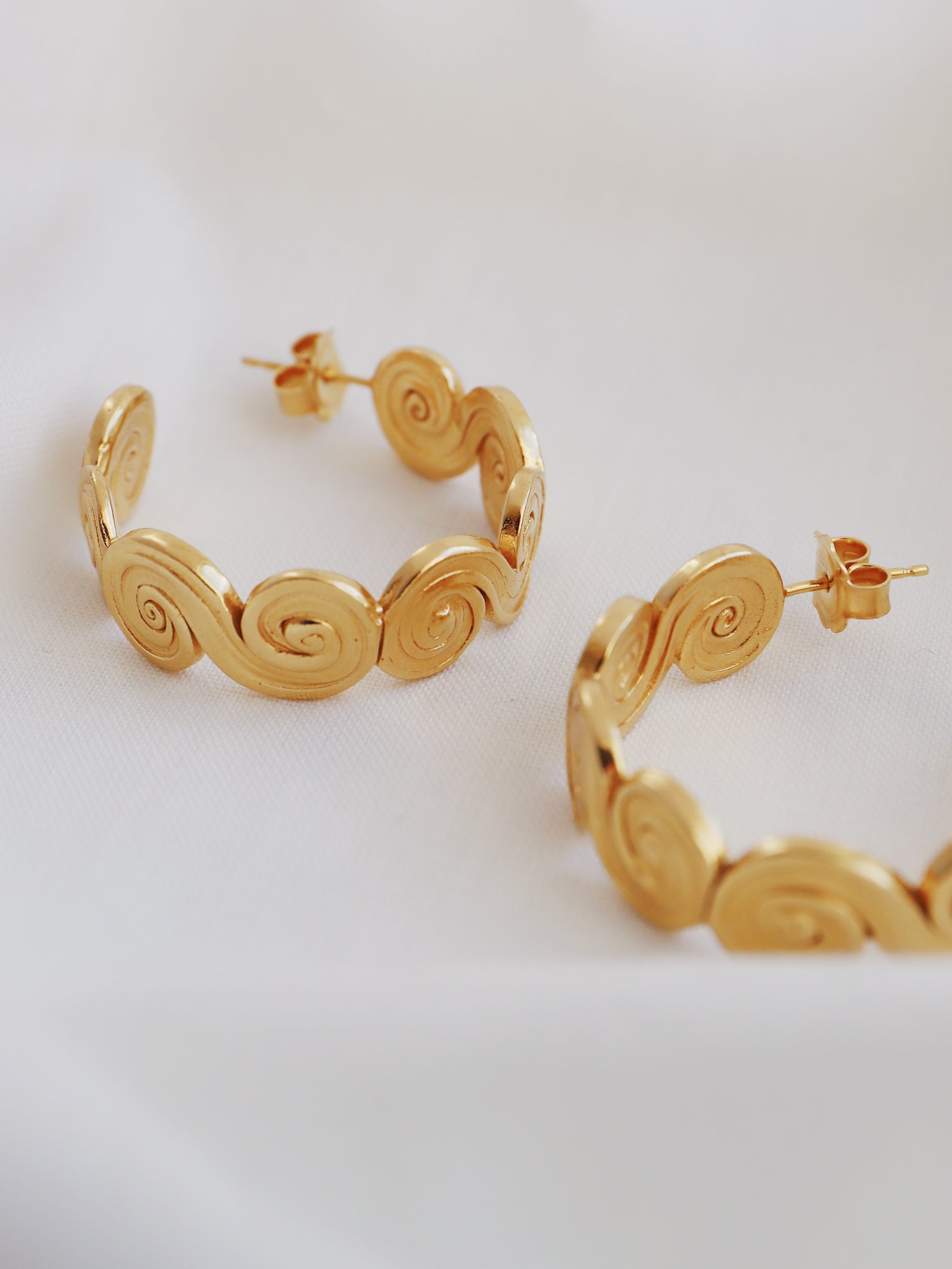 Whirlpool Hoops - Gold Plated Vermeil