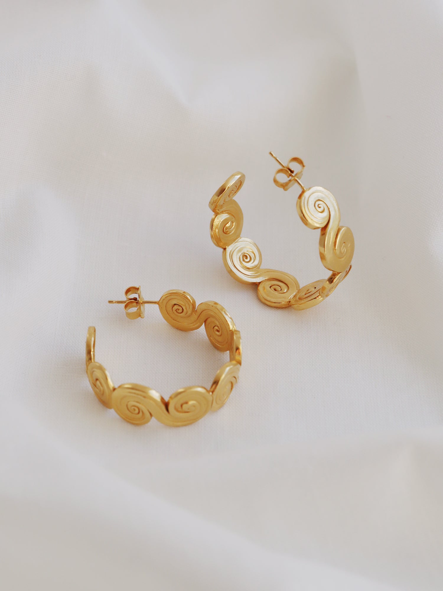 Whirlpool Hoops - Gold Plated Vermeil