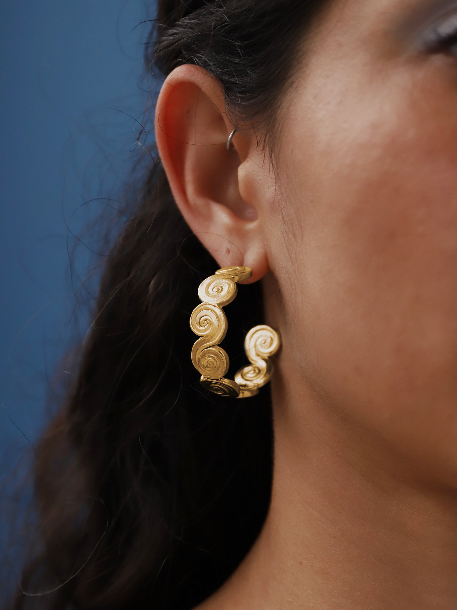 Whirlpool Hoops - Gold Plated Vermeil