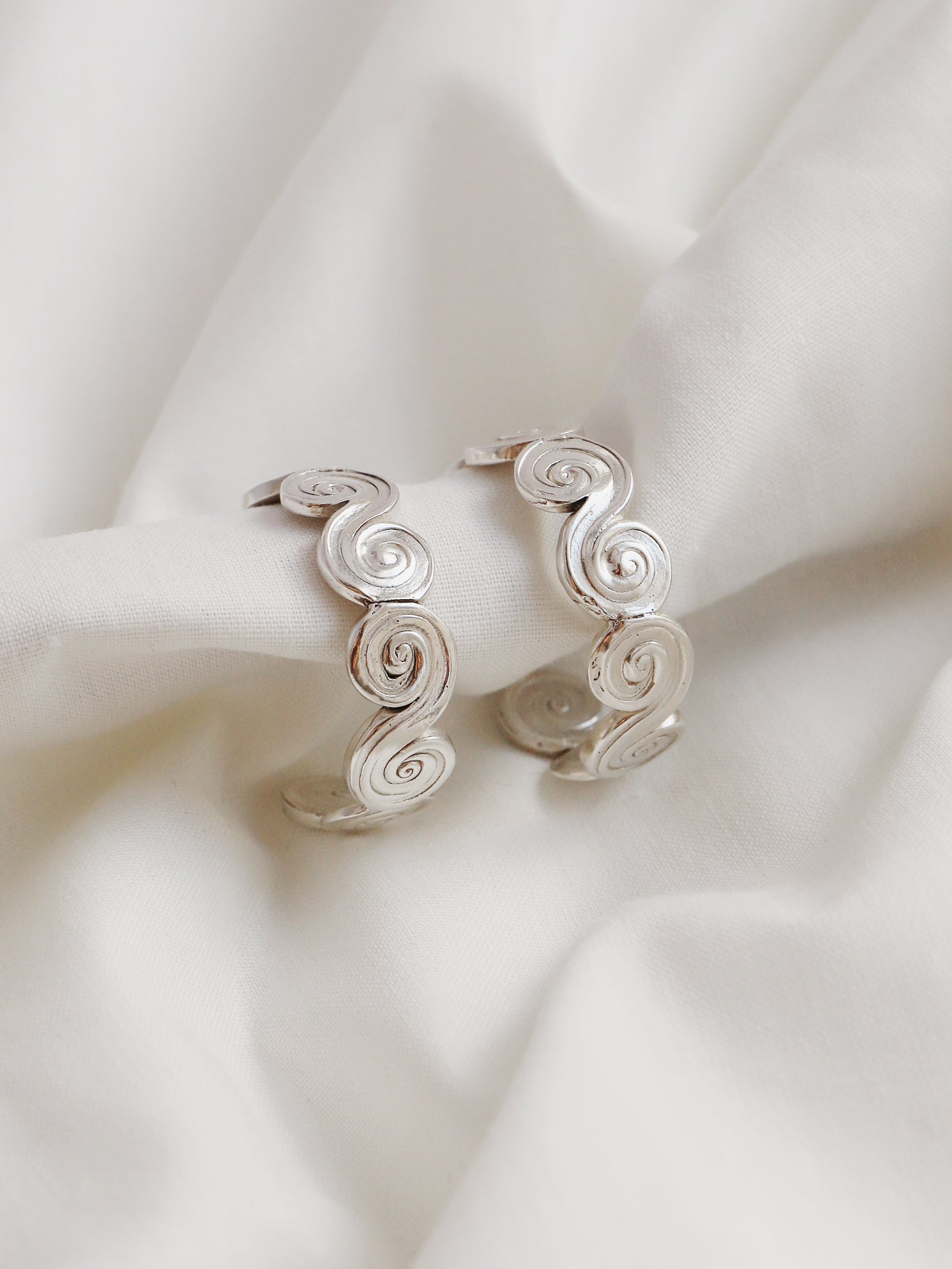 Whirlpool Hoops - Sterling Silver