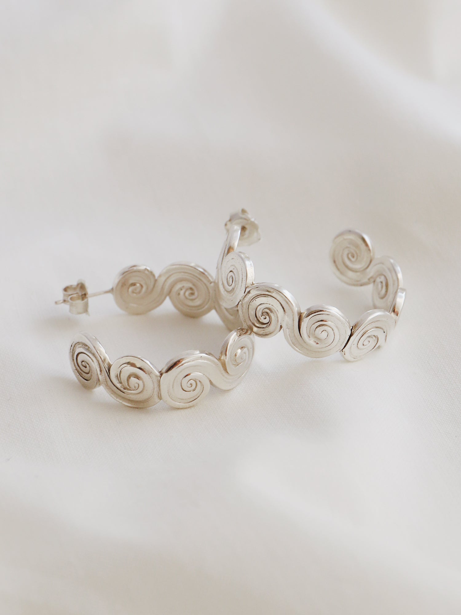 Whirlpool Hoops - Sterling Silver